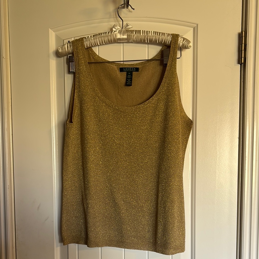 Lauren Ralph Lauren Gold Sleeveless Tank Top